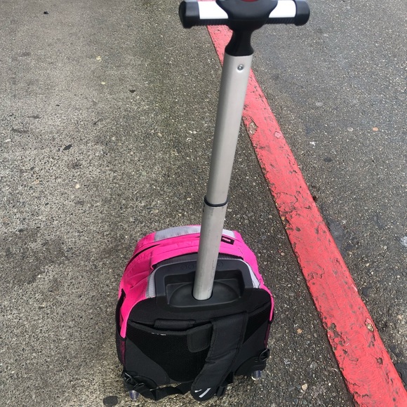 Sundance Girl’s Pink Gray Laptop Rolling Backpack (19.5 Inch) - Picture 5 of 10